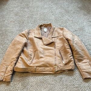 Faux suede moto jacket Lauren Conrad